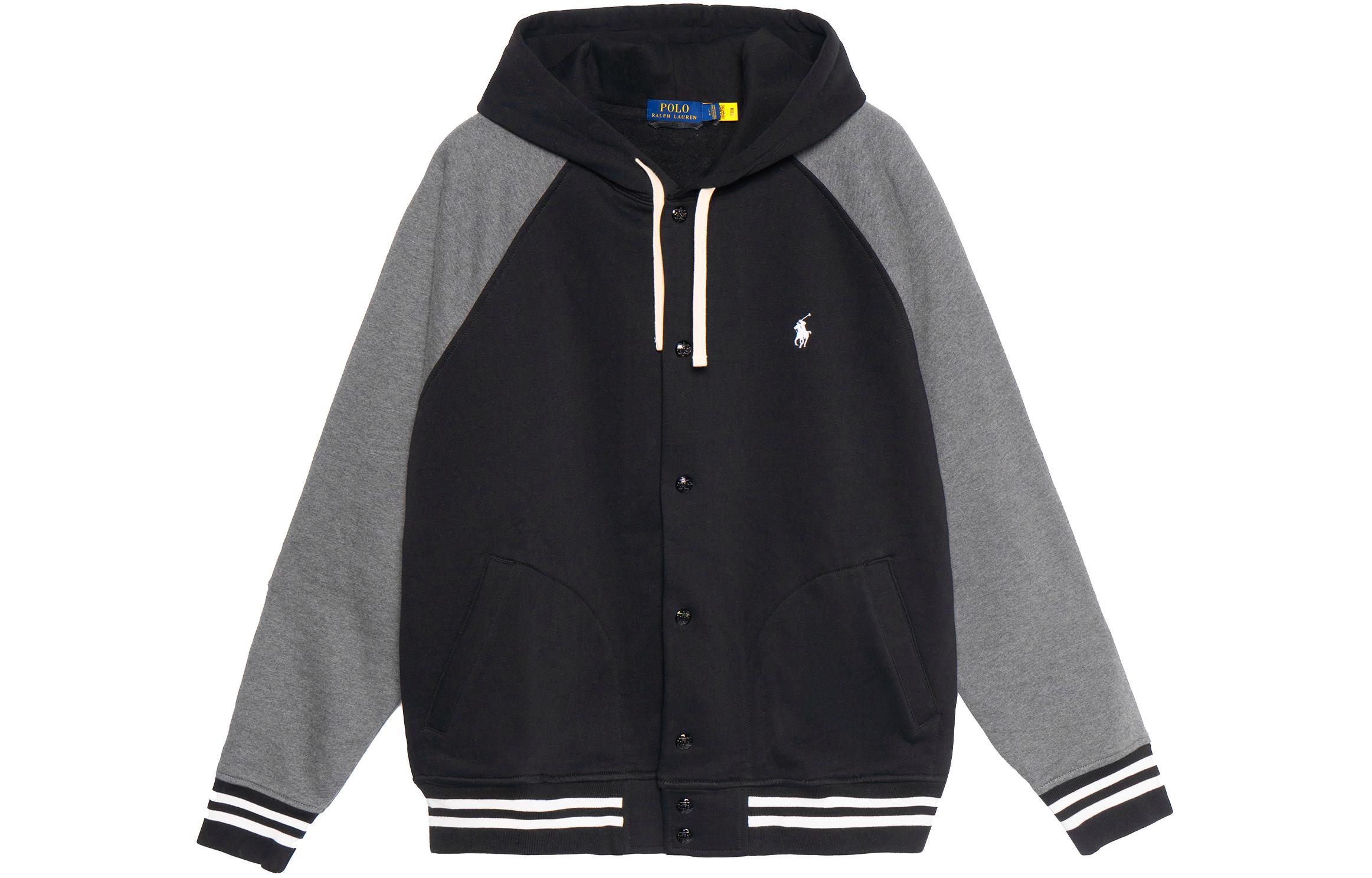 Polo Ralph Lauren Black Fleece Logo Embroidered Hoodie Jacket 710850315-001