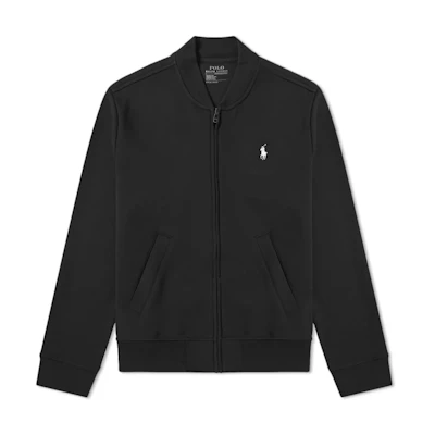 Polo Ralph Lauren Black Solid Logo Embroidered Zip-Up Casual Jacket 710652945-001