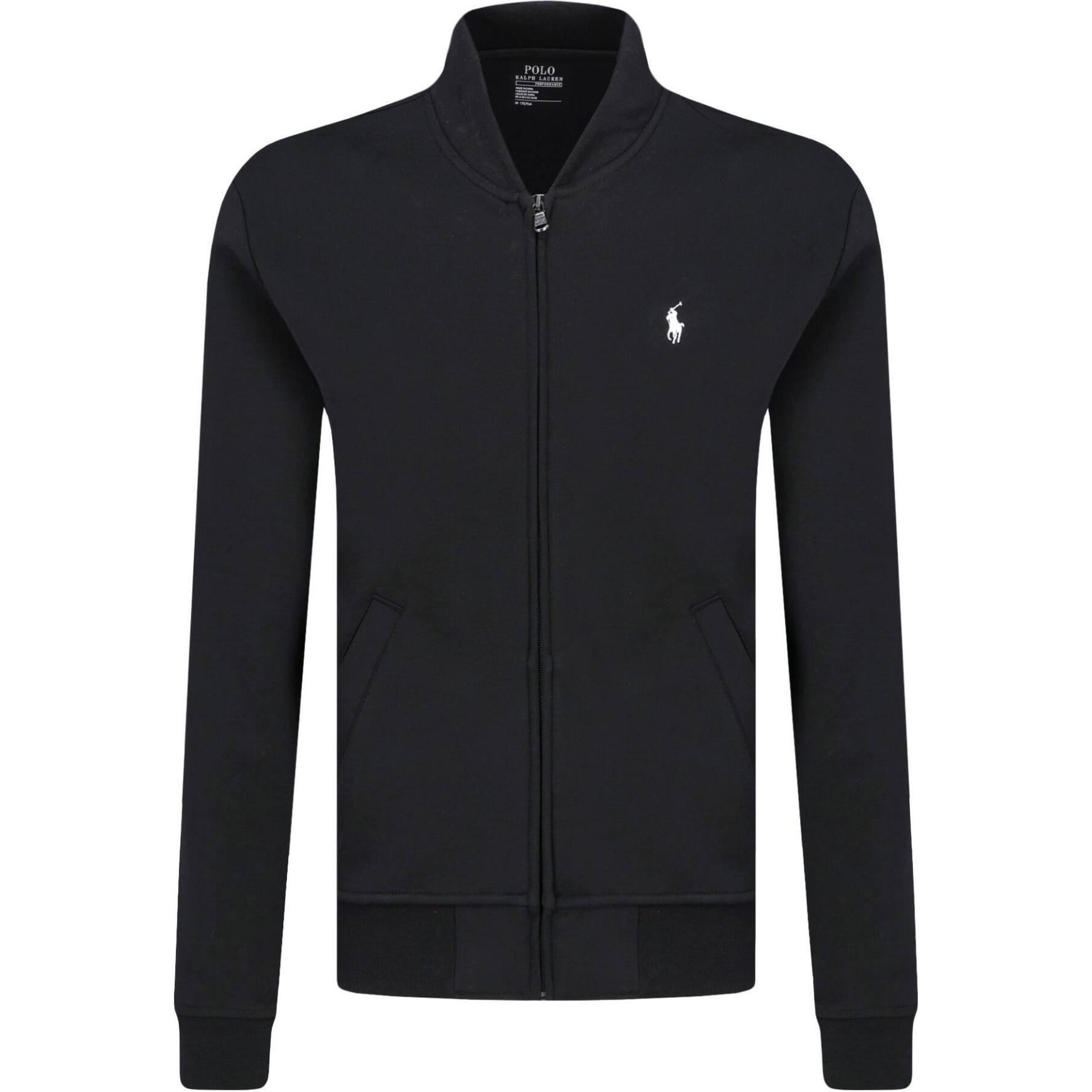 Order Polo Ralph Lauren Jaket Kasual Hitam Logo Bordir dengan Resleting. 710652945-001