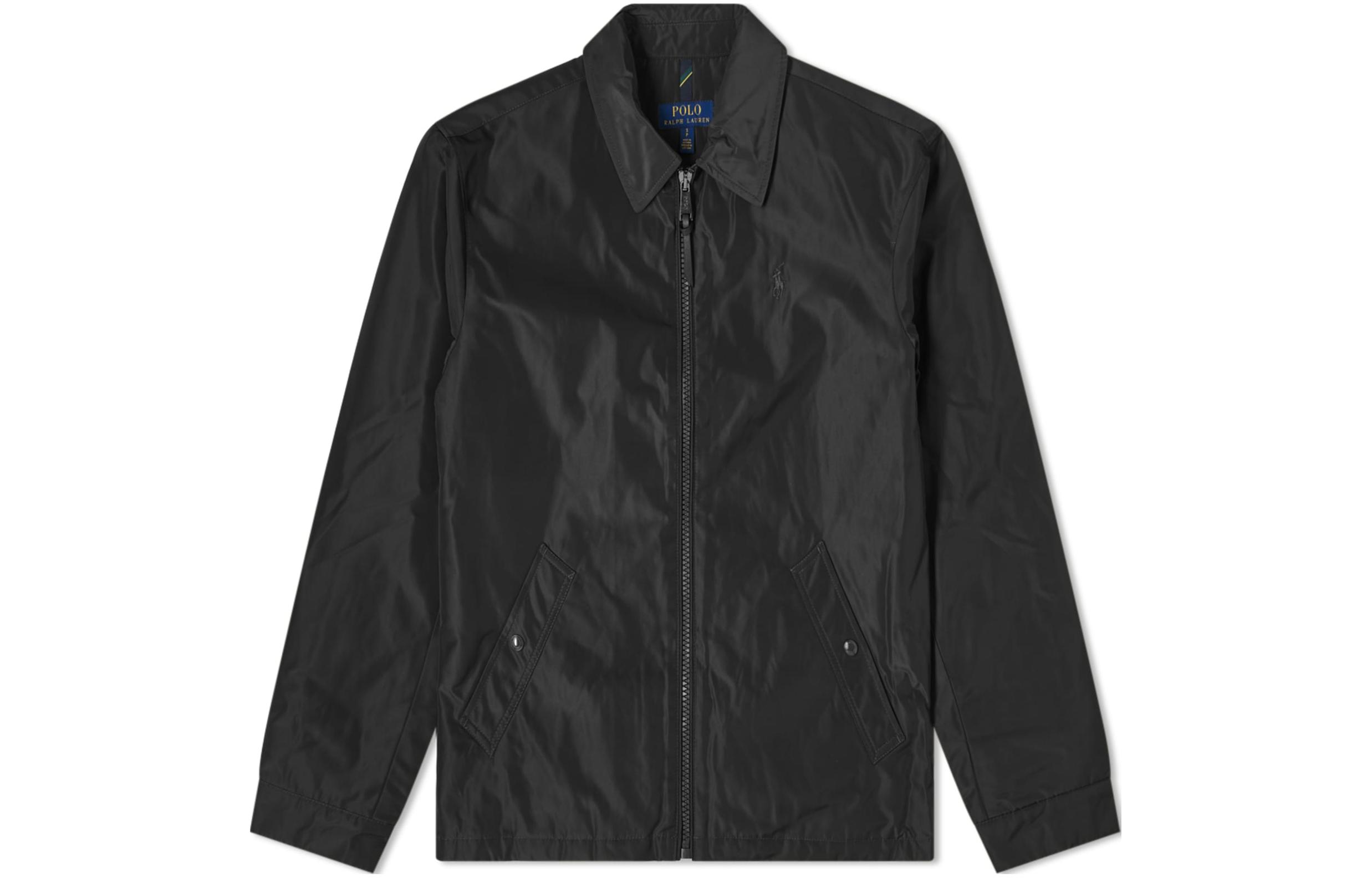 Polo Ralph Lauren Black Solid Pony Logo Zip-Up Long Sleeve Jacket 710810201-003