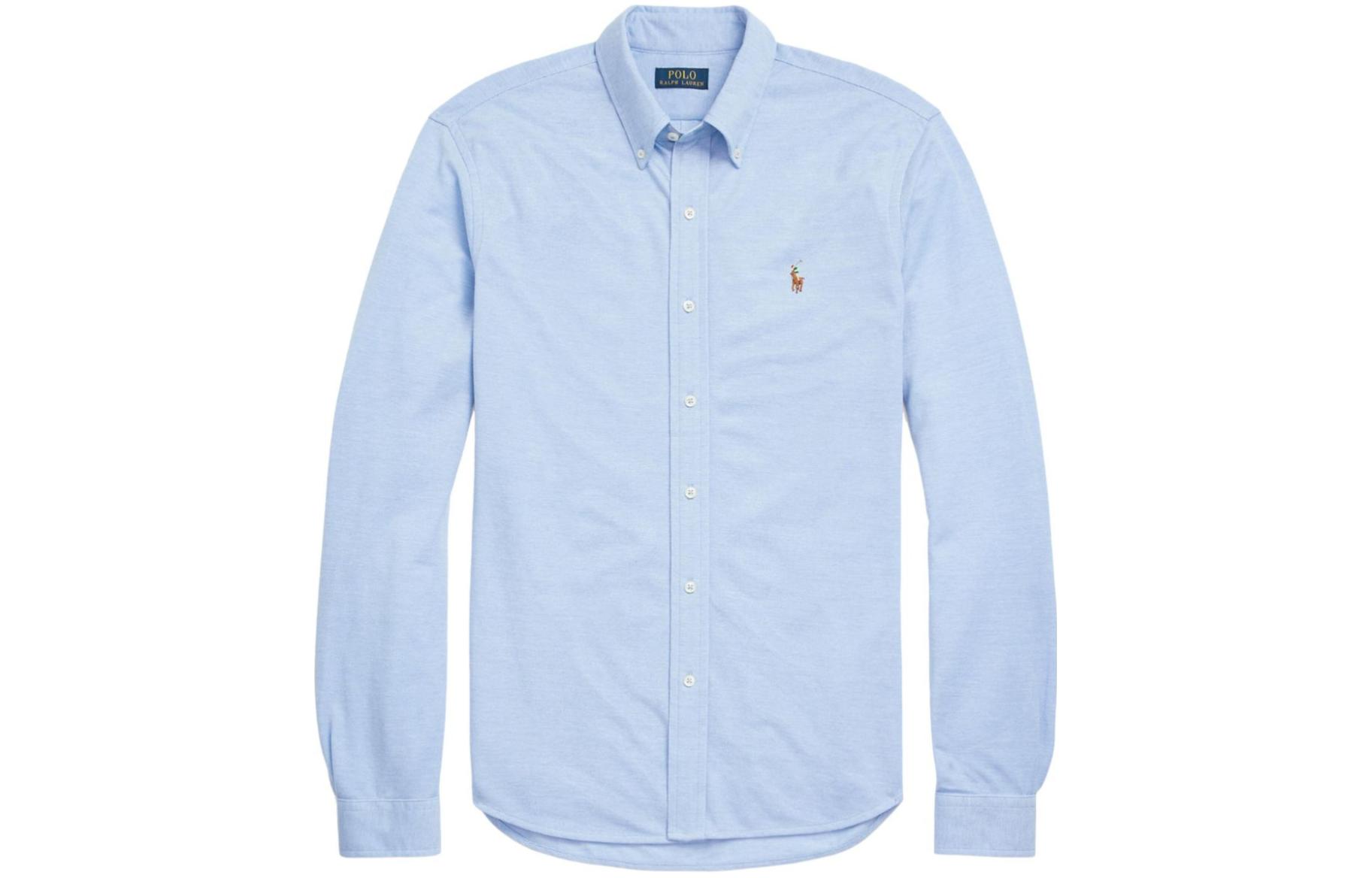 Polo Ralph Lauren Blue Embroidered Badge Long Sleeve Button-Up Shirt Mens. 710932545-001 圖 2