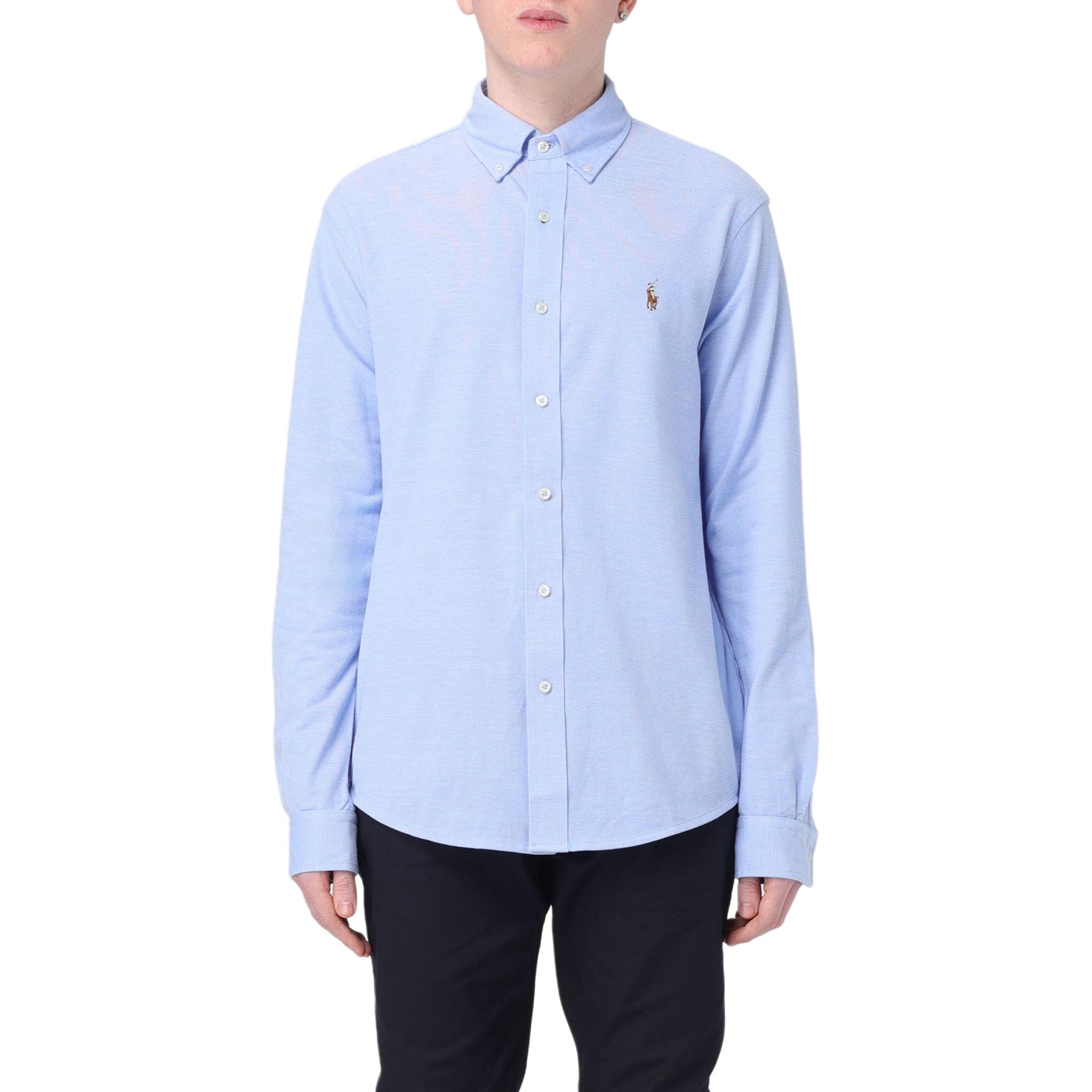 Polo Ralph Lauren Blue Embroidered Badge Long Sleeve Button-Up Shirt Mens. 710932545-001 圖 3