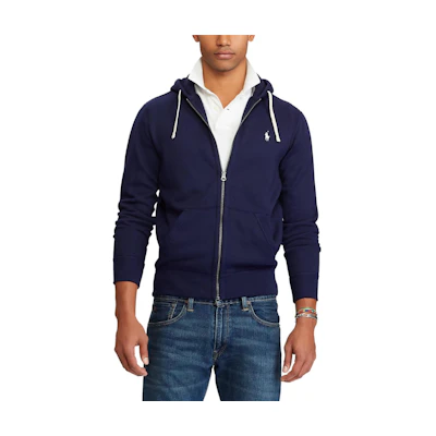 Polo Ralph Lauren Blue Hoodie Jacket with Logo Embroidery and Zip Closure 710625887-024