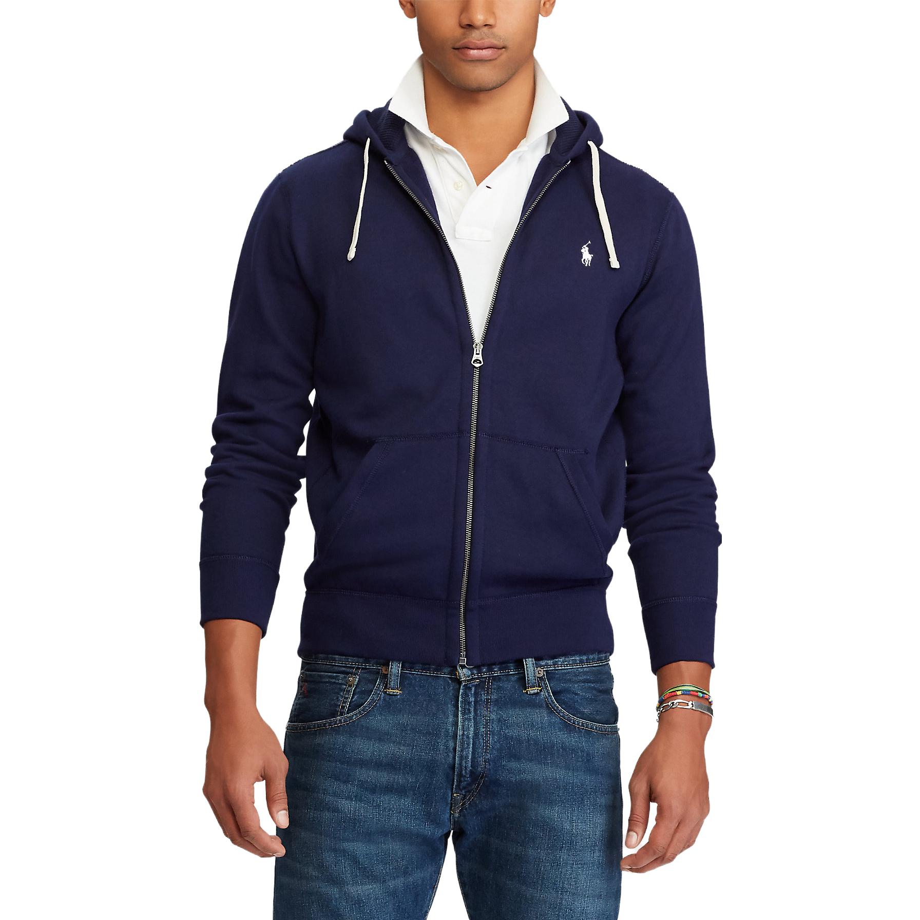 Lookbook Polo Ralph Lauren蓝色拉链徽标刺绣连帽外套 710625887-024