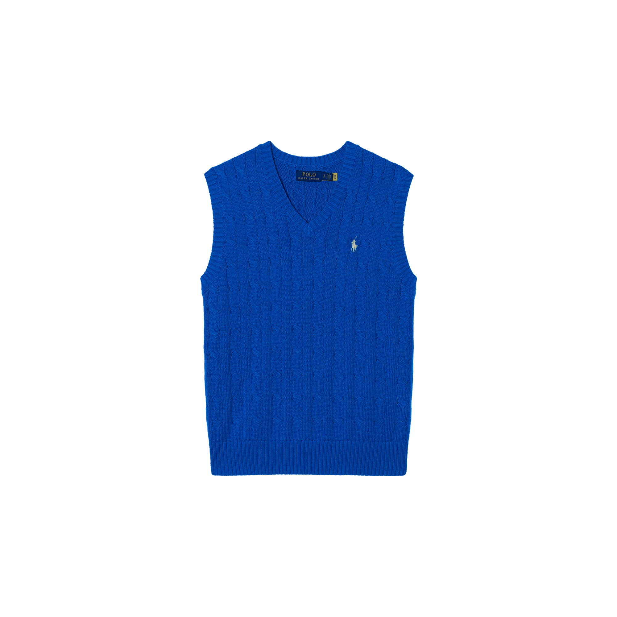 Polo Ralph Lauren Blue Solid Logo Embroidered V-Neck Sleeveless Vest . 710860352-002