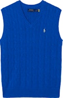 Polo Ralph Lauren Blue Solid Logo Embroidered V-Neck Sleeveless Vest . 710860352-002 Polo Ralph Lauren Blue Solid Logo Embroidered V-Neck Sleeveless Vest . 710860352-002
