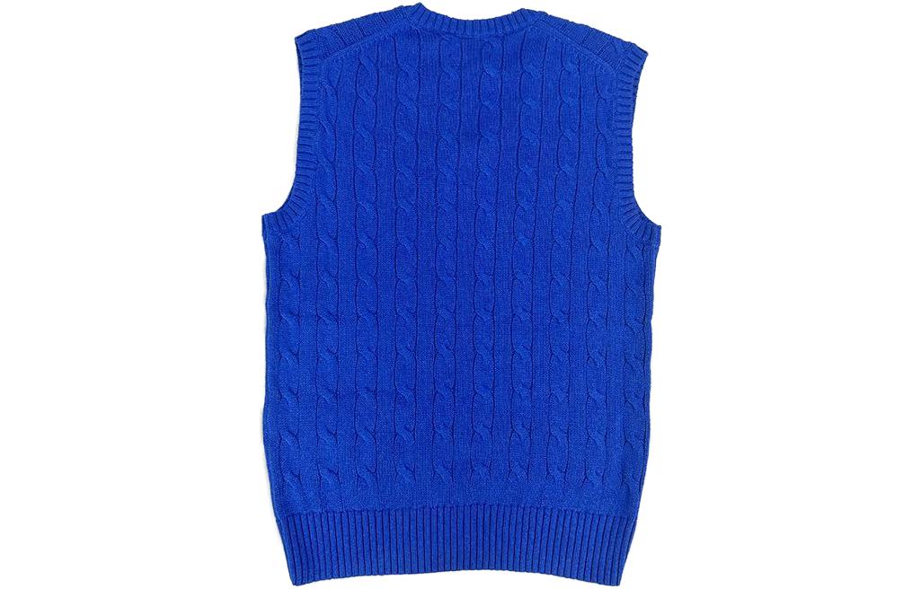 Lookbook Polo Ralph Lauren Baju Tanpa Lengan Logo Bordir Leher-V Biru. 710860352-002