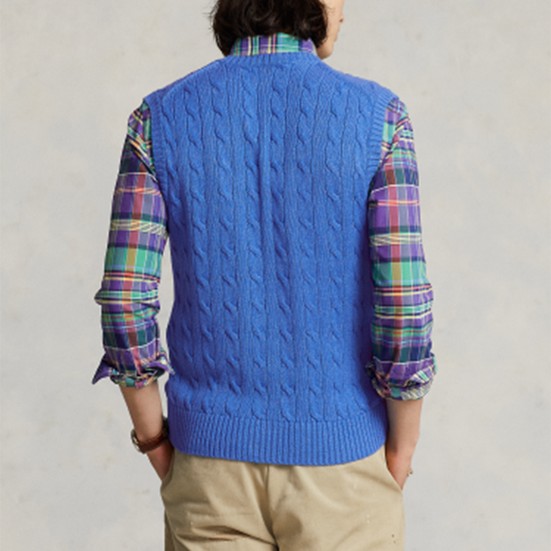 Purchase Polo Ralph Lauren Baju Tanpa Lengan Logo Bordir Leher-V Biru. 710860352-002