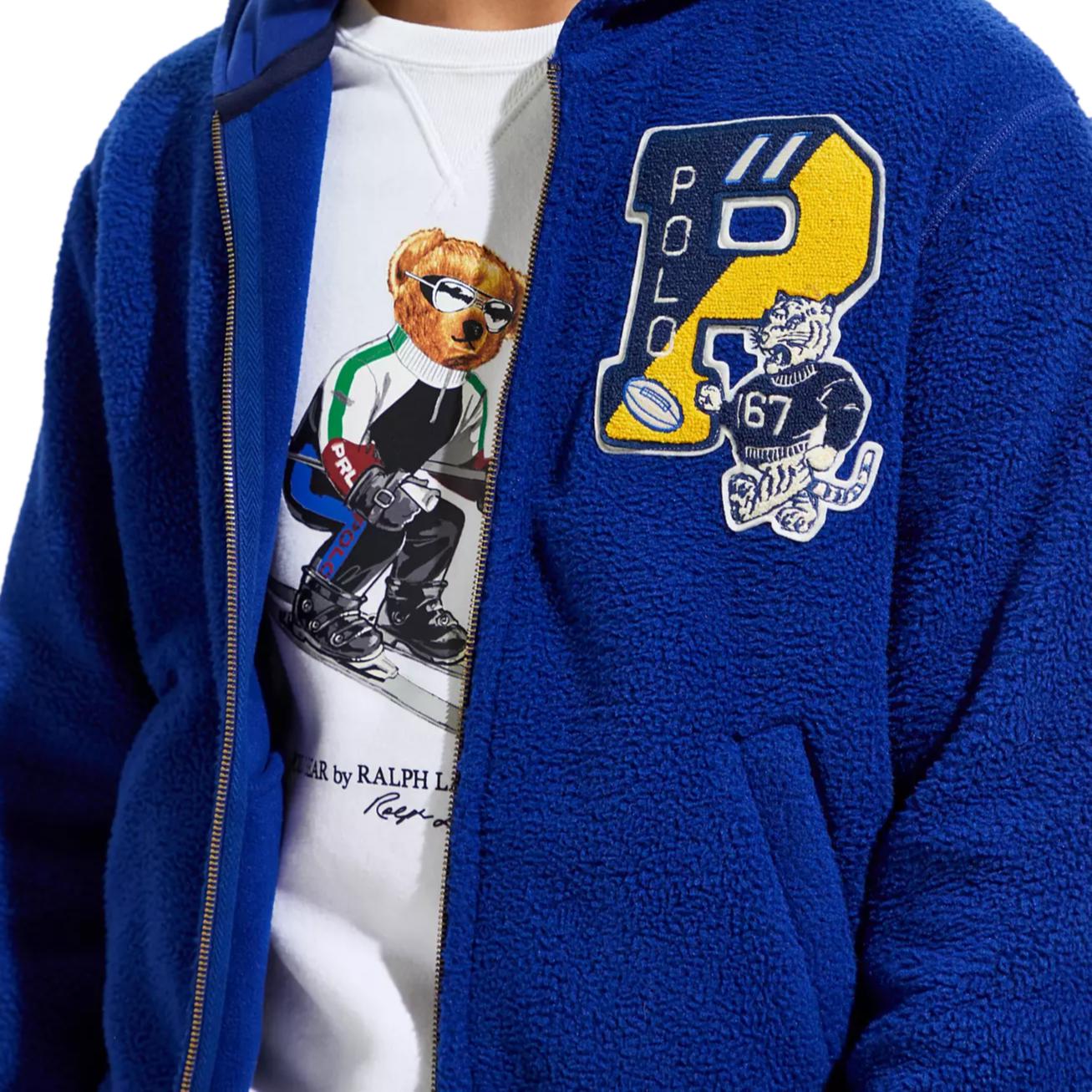 Details for Polo Ralph Lauren Jaket Besbol Beludru Biru Harimau Sulam Huruf 710775932-001