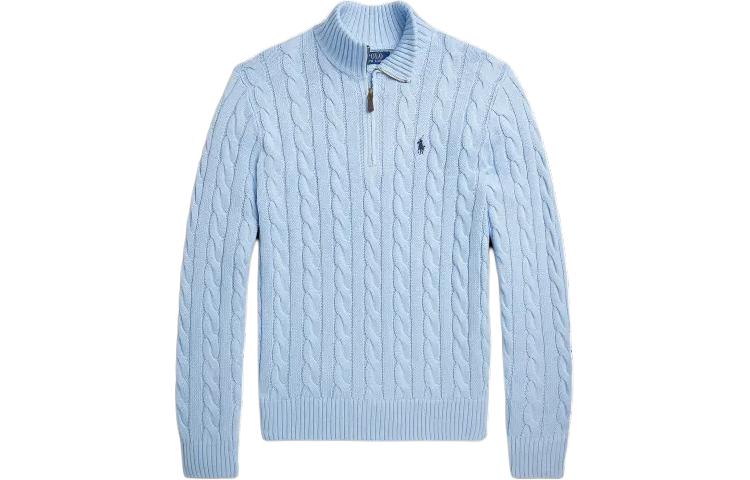 Polo Ralph Lauren Cable-Knit Sweater Solid Color  Blue Long-Sleeve Pullover. MNPOSWE16821792
