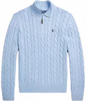 Order Polo Ralph Lauren 藍色純色長袖麻花針織毛衣套頭衫。 MNPOSWE16821792