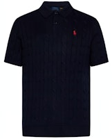 Polo Ralph Lauren Cable Knit Embroidered Logo Short Sleeve Polo Navy Mens. 710917050-001 Polo Ralph Lauren Cable Knit Embroidered Logo Short Sleeve Polo Navy Mens. 710917050-001