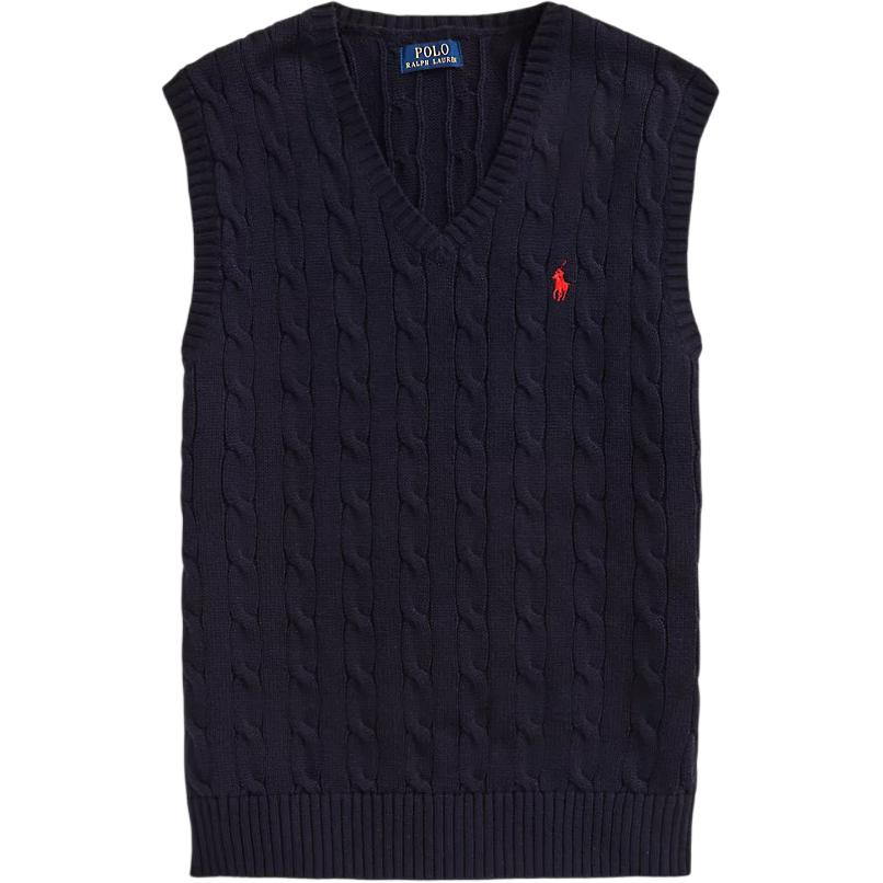 Polo Ralph Lauren Cable Knit Vest  Navy Blue with Pony Logo. 710860352-005
