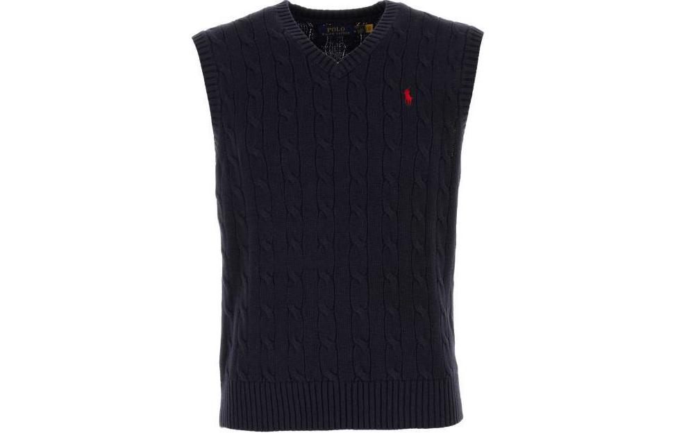 Order Polo Ralph Lauren Jaket Knit Kabel Biru Laut dengan Logo Kuda. 710860352-005