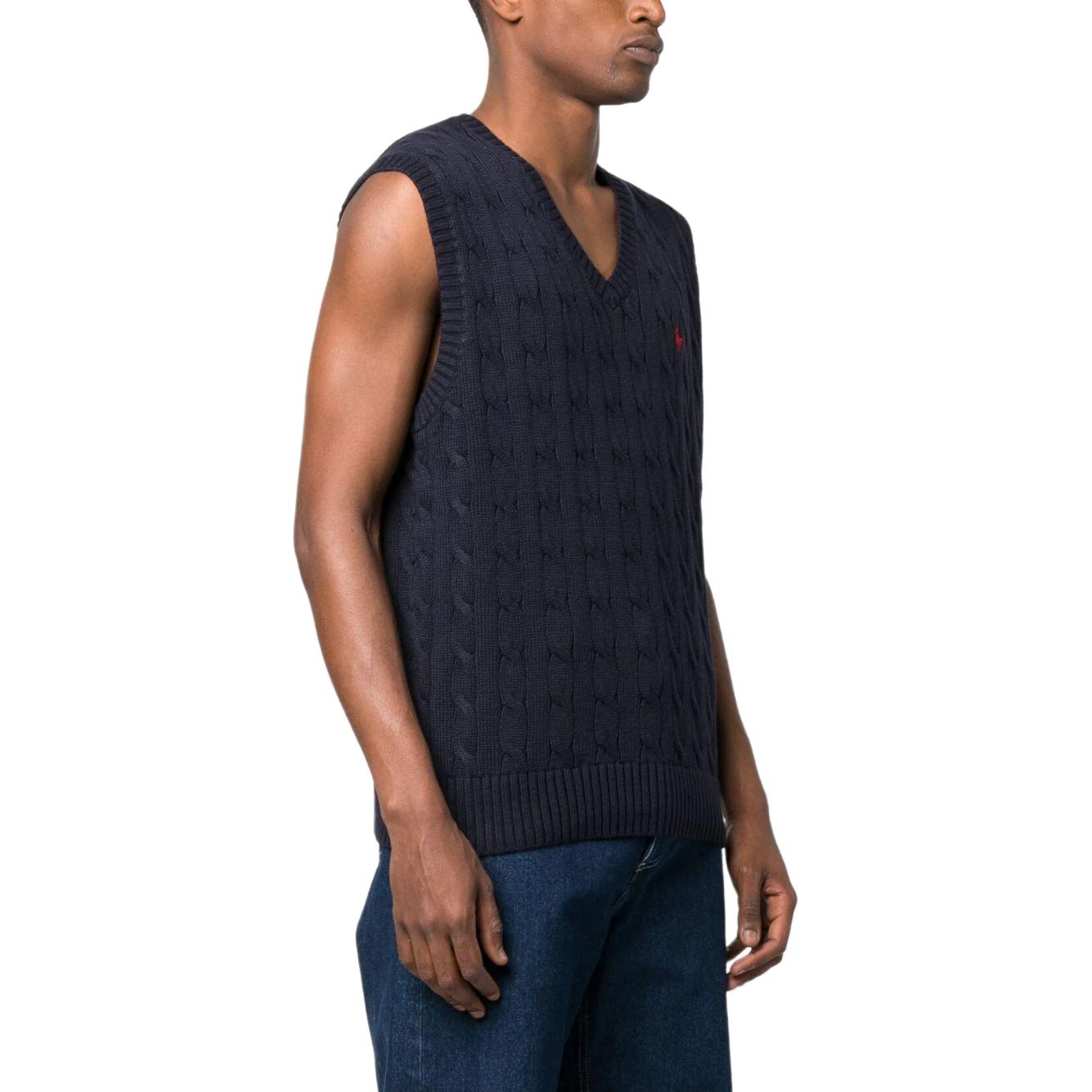 Details for Polo Ralph Lauren Jaket Knit Kabel Biru Laut dengan Logo Kuda. 710860352-005