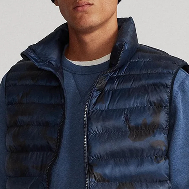 Purchase Polo Ralph Lauren 蓝色迷彩无袖拉链马甲 休闲穿搭。 710811681-001