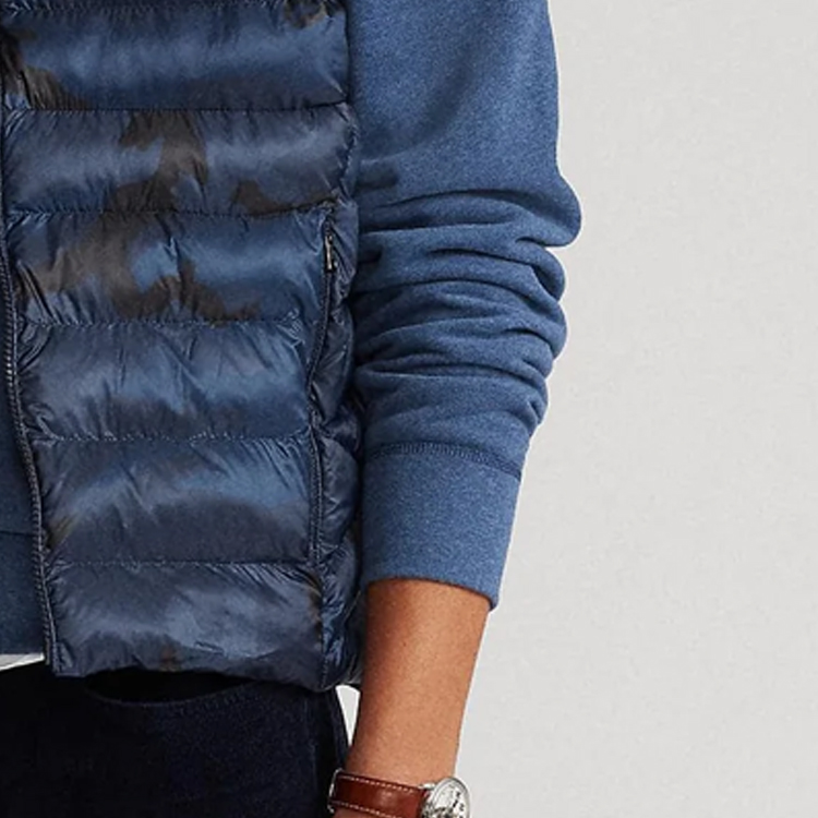 Sizing Polo Ralph Lauren 蓝色迷彩无袖拉链马甲 休闲穿搭。 710811681-001