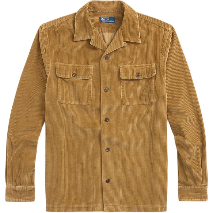 Polo Ralph Lauren Classic  Brown Corduroy Button-Up Long Sleeve Shirt 710876980-009