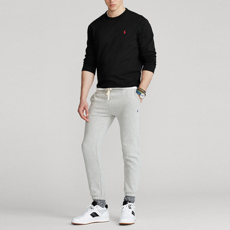 Lookbook Polo Ralph Lauren Camiseta Negra de Manga Larga Cuello Redondo para Hombre. MNPOTSH16820171-001