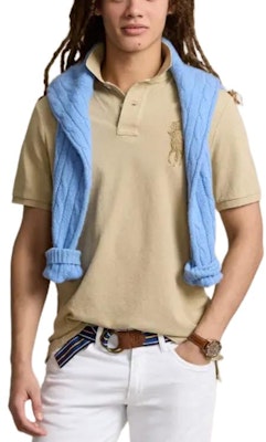 Polo Ralph Lauren Classic Fit Big Pony Embroidered Logo Khaki Polo Shirt MNPOKNI1N822-752 Shop Polo Ralph Lauren Classic Fit Big Pony Embroidered Logo Khaki Polo Shirt MNPOKNI1N822-752