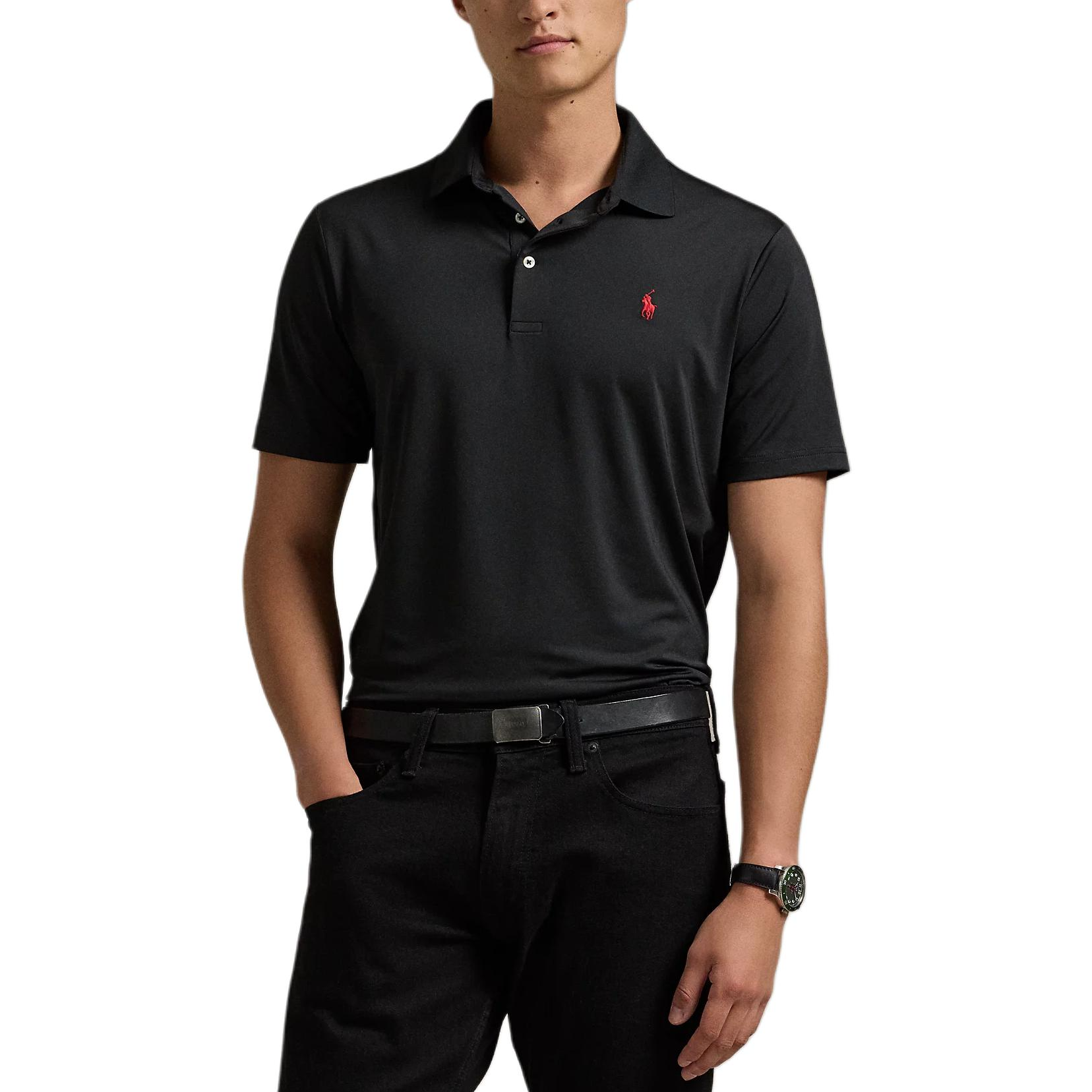 Purchase Polo Ralph Lauren男款經典版刺繡Logo黑色短袖襯衫 710864868-003