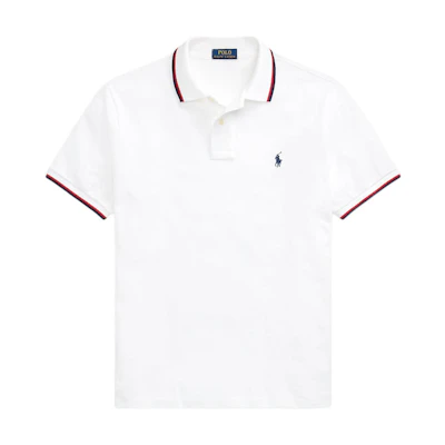 Polo Ralph Lauren Classic Fit Logo Stripe Polo Shirt White. 710844275-002