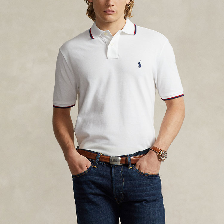 Details for Polo Ralph Lauren 經典版條紋Logo短袖Polo衫 白色 710844275-002