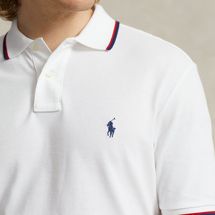 Sizing Polo Ralph Lauren 經典版條紋Logo短袖Polo衫 白色 710844275-002
