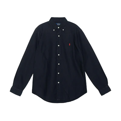 Polo Ralph Lauren Classic Fit Oxford Black Long Sleeve Shirt with Logo Embroidery. MNPOWOV16820355-001