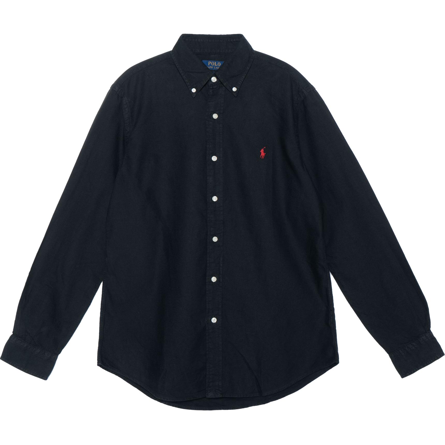 Polo Ralph Lauren Classic Fit Oxford Black Long Sleeve Shirt with Logo Embroidery. MNPOWOV16820355-001 圖 2