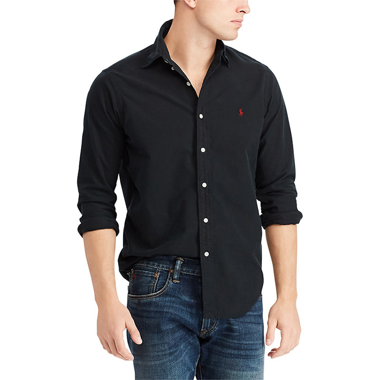 Polo Ralph Lauren Classic Fit Oxford Black Long Sleeve Shirt with Logo Embroidery. MNPOWOV16820355-001 圖 6
