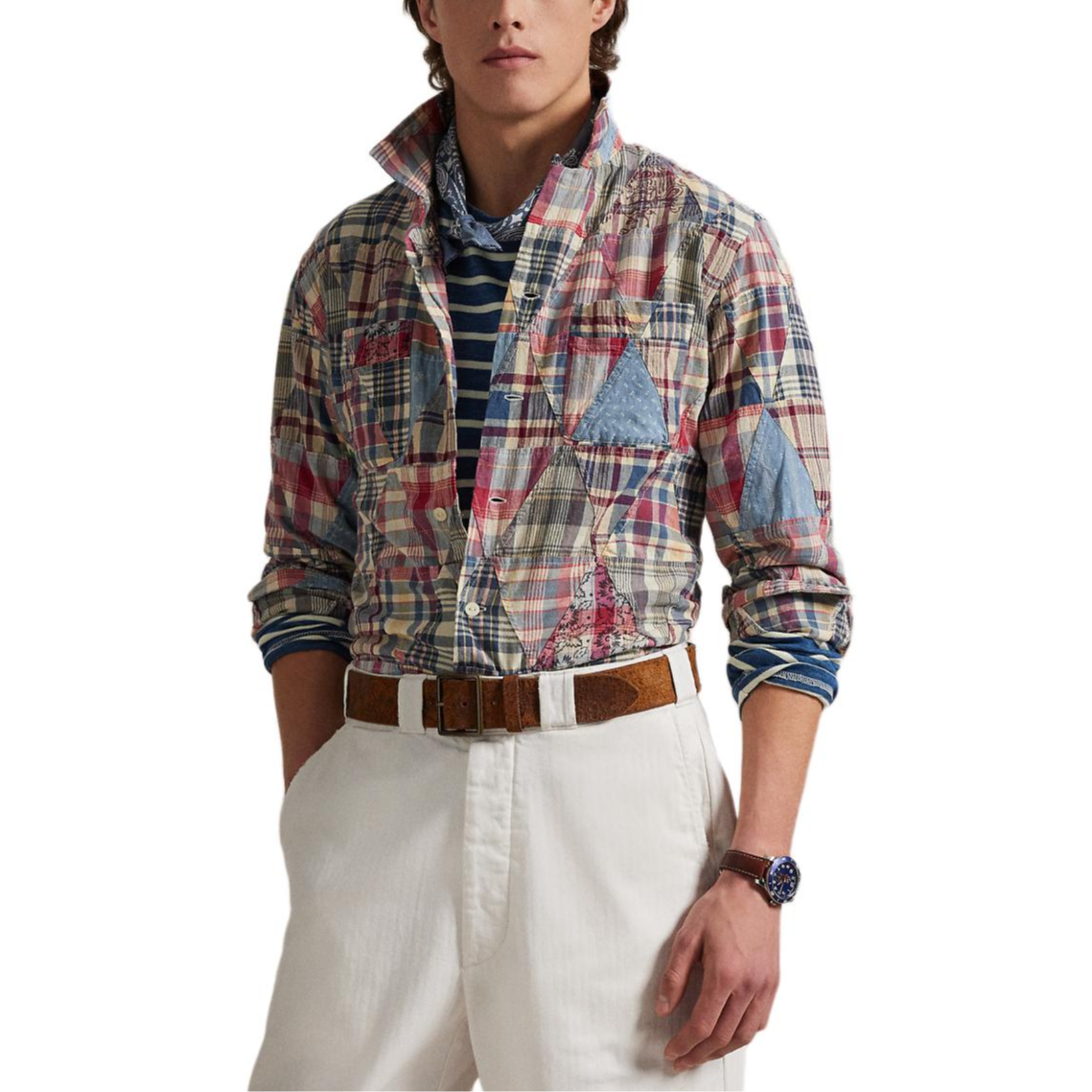 Shop Camisa Polo Ralph Lauren Classic Fit Patchwork de Algodón Hombre Multicolor. MNPOWOV16824161