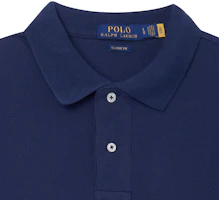 Shop Polo Ralph Lauren 男士經典修身純色海軍藍短袖Polo衫 710783656-012
