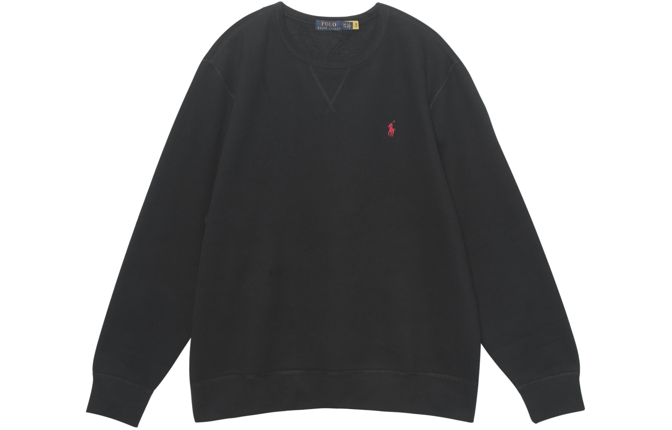 Polo Ralph Lauren Classic Logo Embroidered Crewneck Pullover Sweatshirt Black. 710766772-001