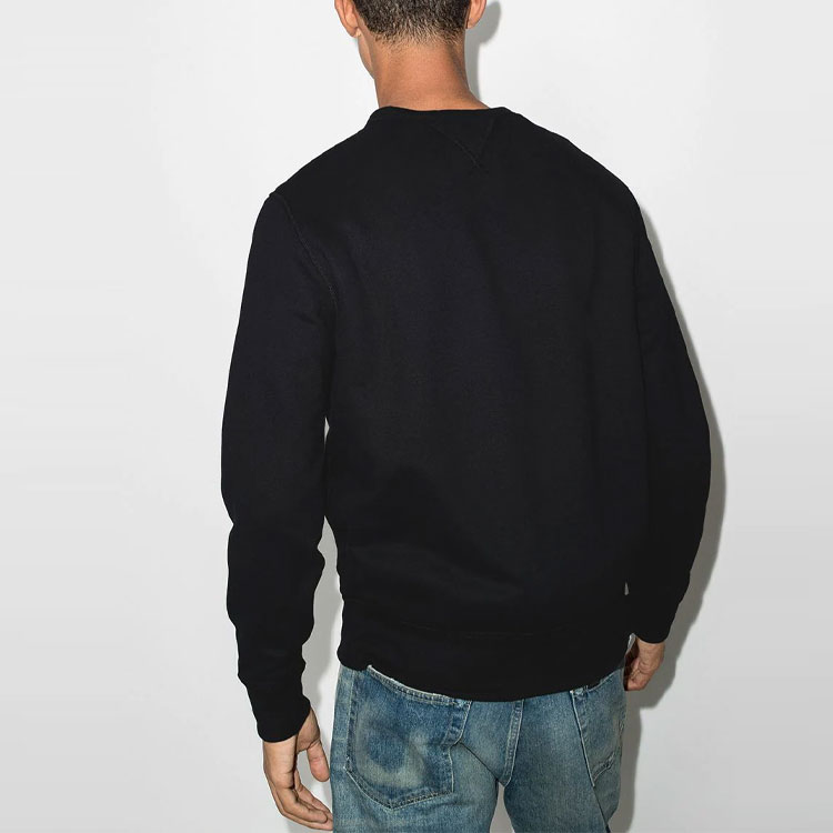 Shop 폴로 랄프로렌 클래식 로고 자수 크루넥 풀오버 스웨트셔츠 블랙. 710766772-001