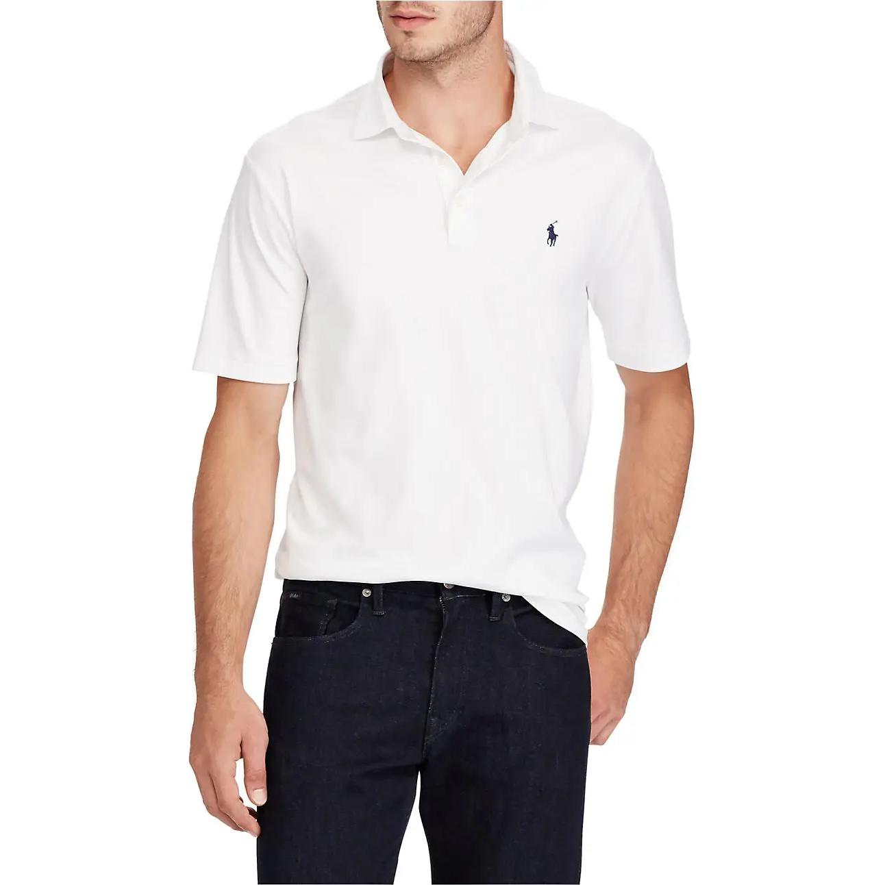 Shop Polo Ralph Lauren Classic Small Pony Embroidered Polo Shirt White 710660637-002