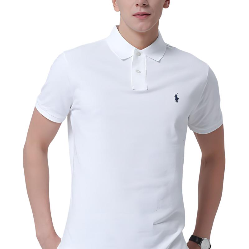 Shop Polo Ralph Lauren Classic Solid Logo Embroidered Short Sleeve Polo Shirt White Men 710666998002