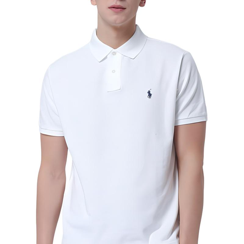 Purchase Polo Ralph Lauren Classic Solid Logo Embroidered Short Sleeve Polo Shirt White Men 710666998002