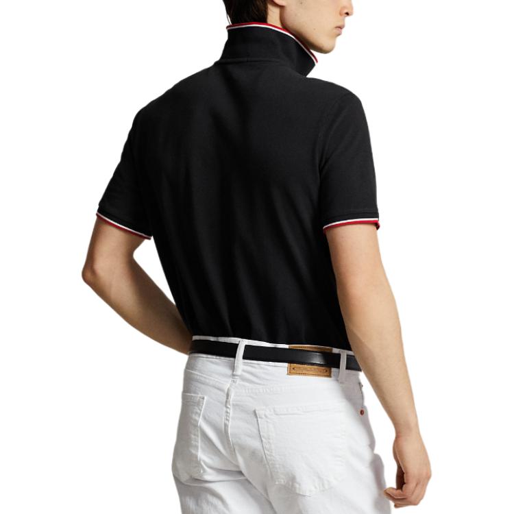 Purchase Polo Ralph Lauren 經典條紋Logo印花黑色短袖POLO衫 710844275-001