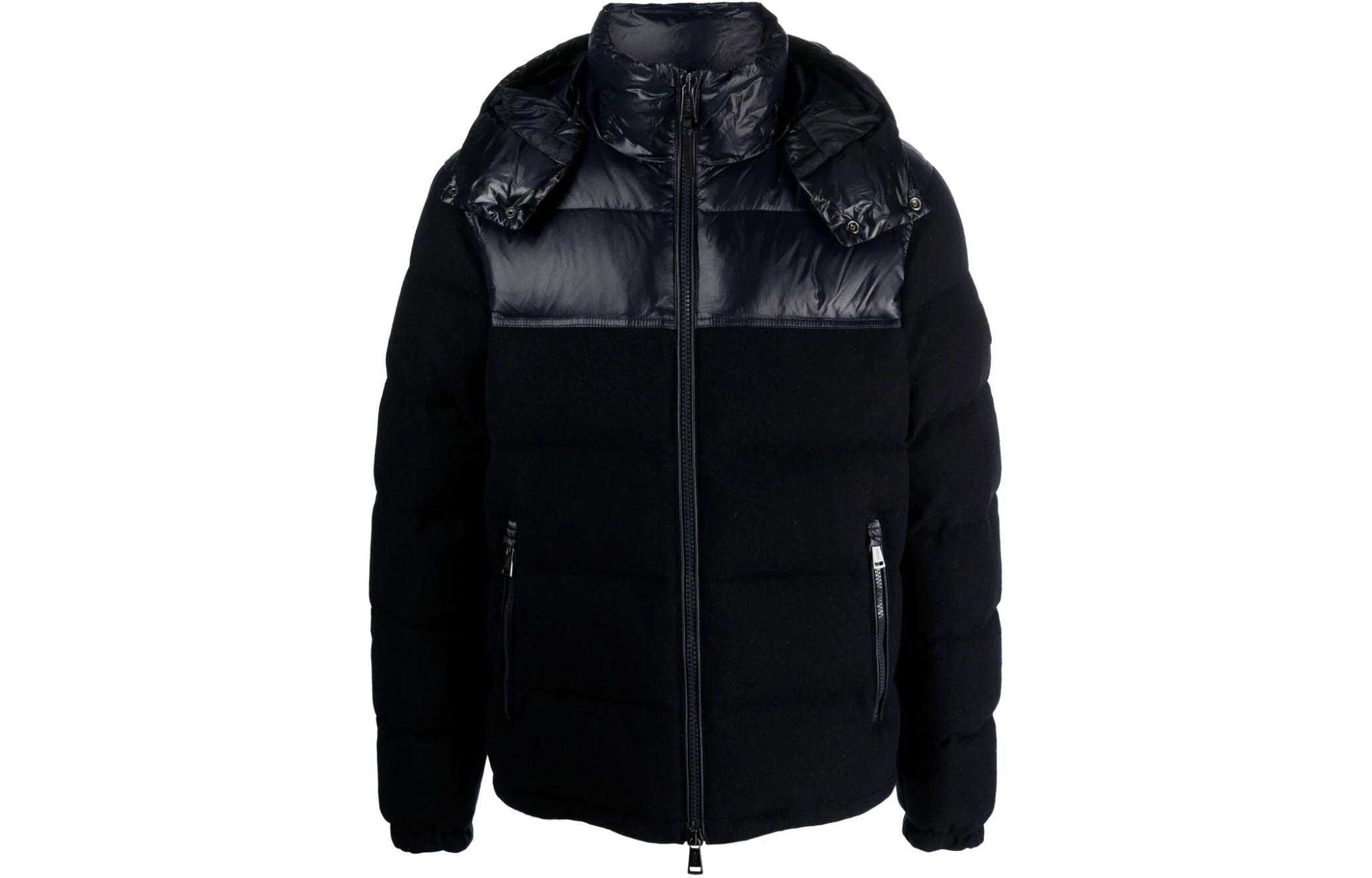 Polo Ralph Lauren Colorblock Down Jacket Navy Blue  Hooded Outerwear 710908596-001