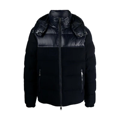 Polo Ralph Lauren Colorblock Down Jacket Navy Blue Hooded Outerwear 710908596-001