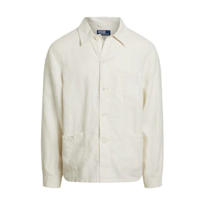 Polo Ralph Lauren Cream Linen Workwear Long Sleeve Jacket 710971946-003