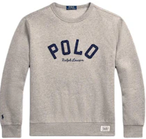 Polo Ralph Lauren Crewneck Logo Ribbed Sweatshirt in Vintage Heather Dark 710952041003 Polo Ralph Lauren Crewneck Logo Ribbed Sweatshirt in Vintage Heather Dark 710952041003