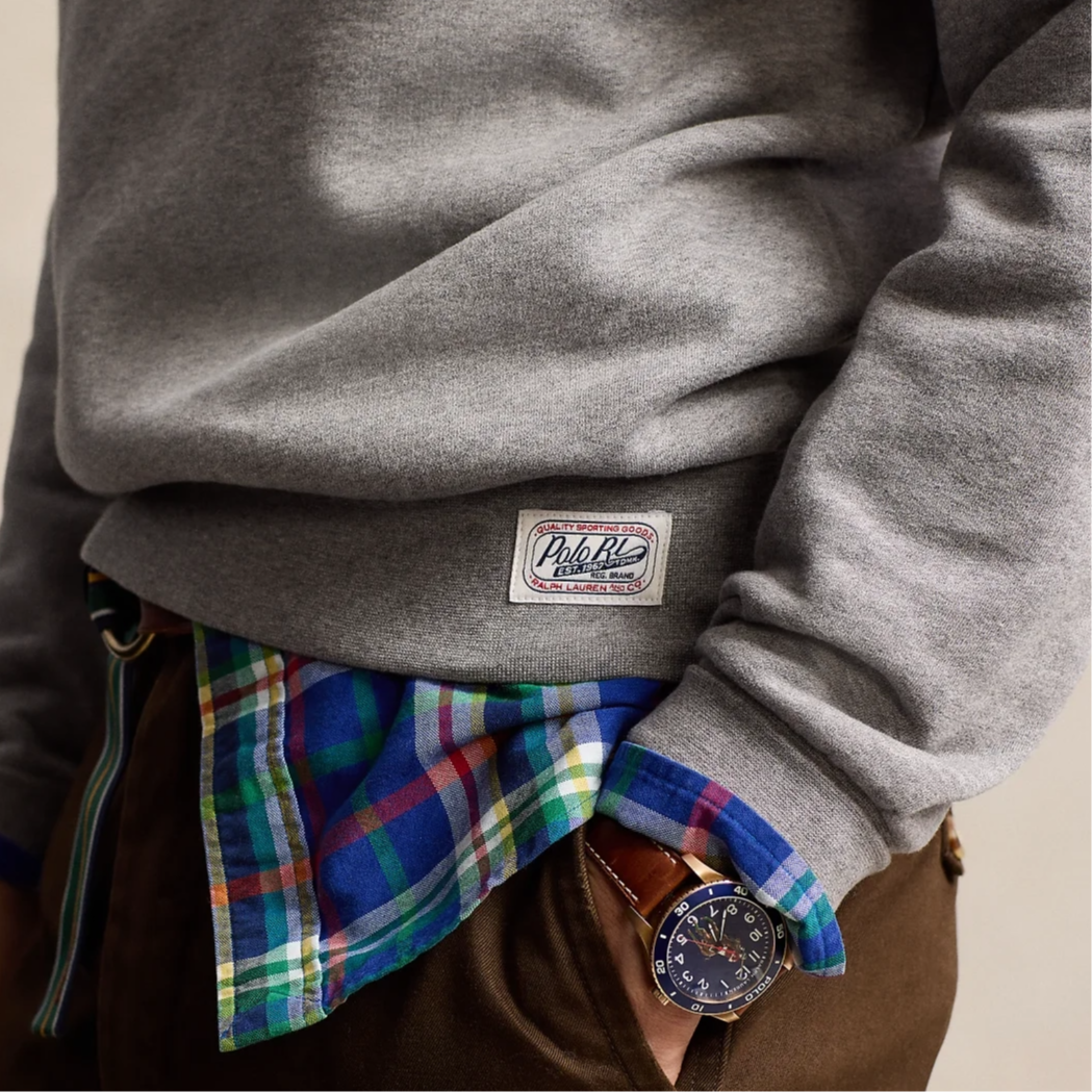 Polo Ralph Lauren Crewneck Logo Ribbed Sweatshirt in Vintage Heather Dark 710952041003 圖 6