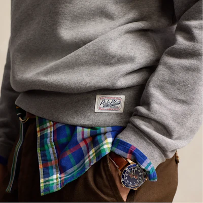 Polo Ralph Lauren Crewneck Logo Sweatshirt Vintage Heather Gelap 710952041003 Details for Polo Ralph Lauren Crewneck Logo Sweatshirt Vintage Heather Gelap 710952041003