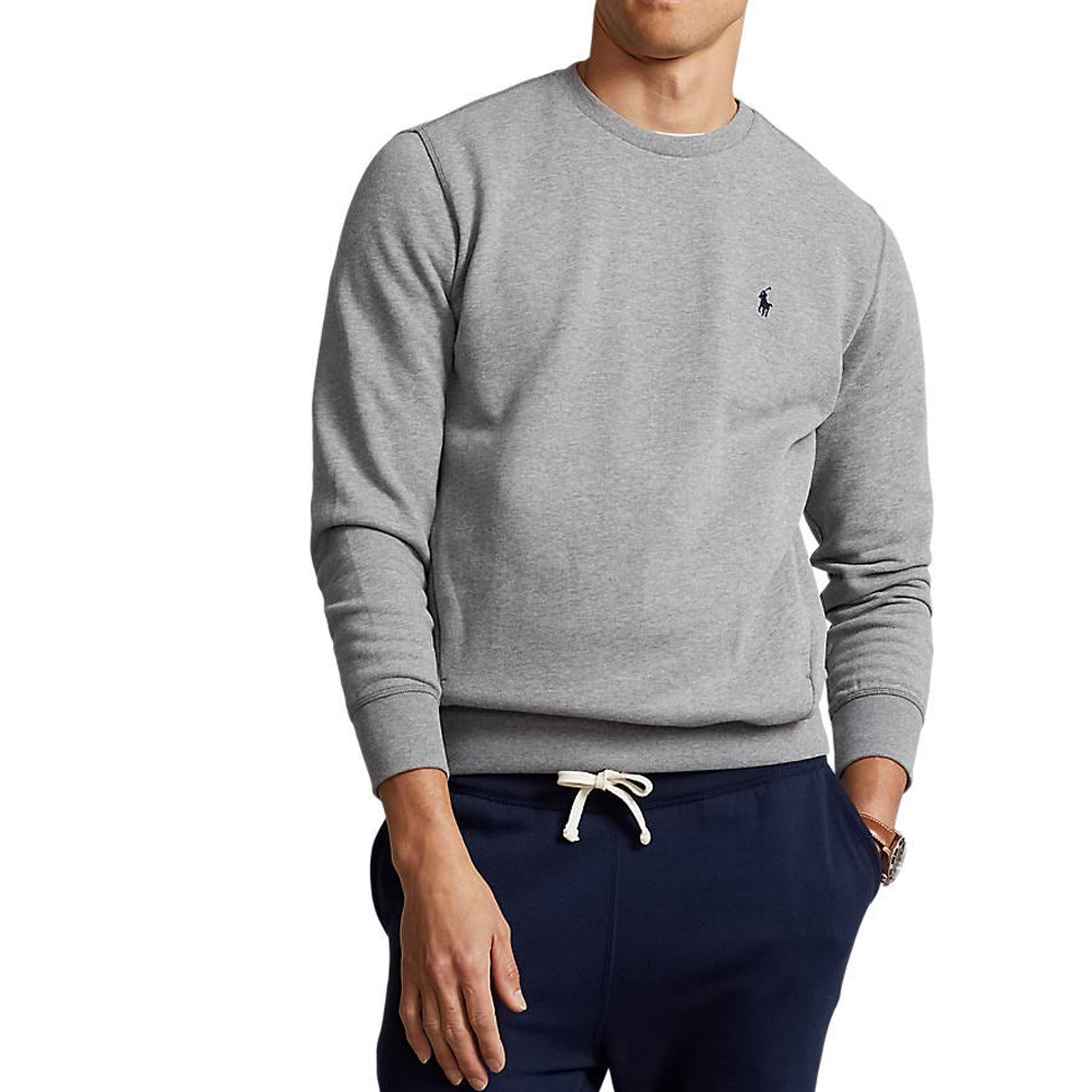 Shop Polo Ralph Lauren Crewneck Lengan Panjang Logo Pony Bordir Abu-Abu 710859145002