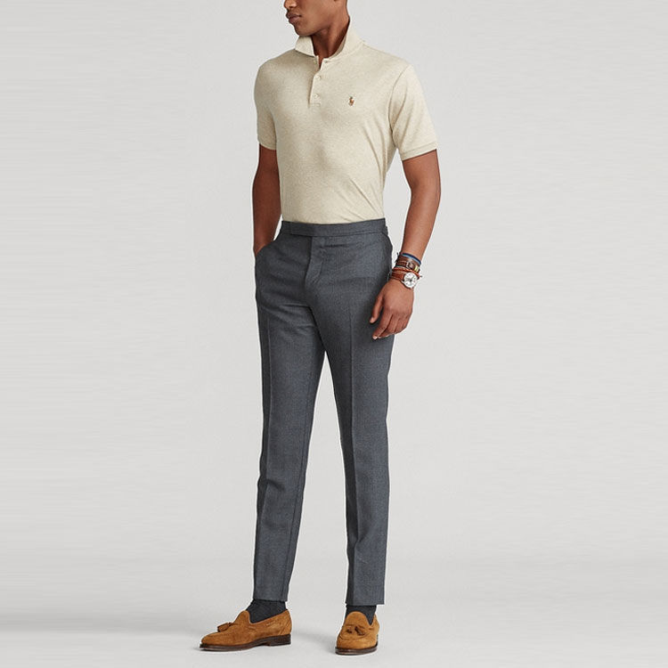 Lookbook Polo Ralph Lauren Custom Slim Fit Logo Embroidered Cotton Polo Shirt Brown Mens. MNPOKNI1N821412-250