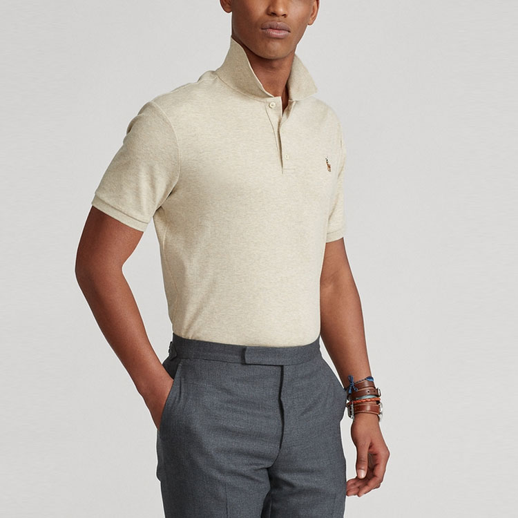 Purchase Polo Ralph Lauren Custom Slim Fit Logo Embroidered Cotton Polo Shirt Brown Mens. MNPOKNI1N821412-250