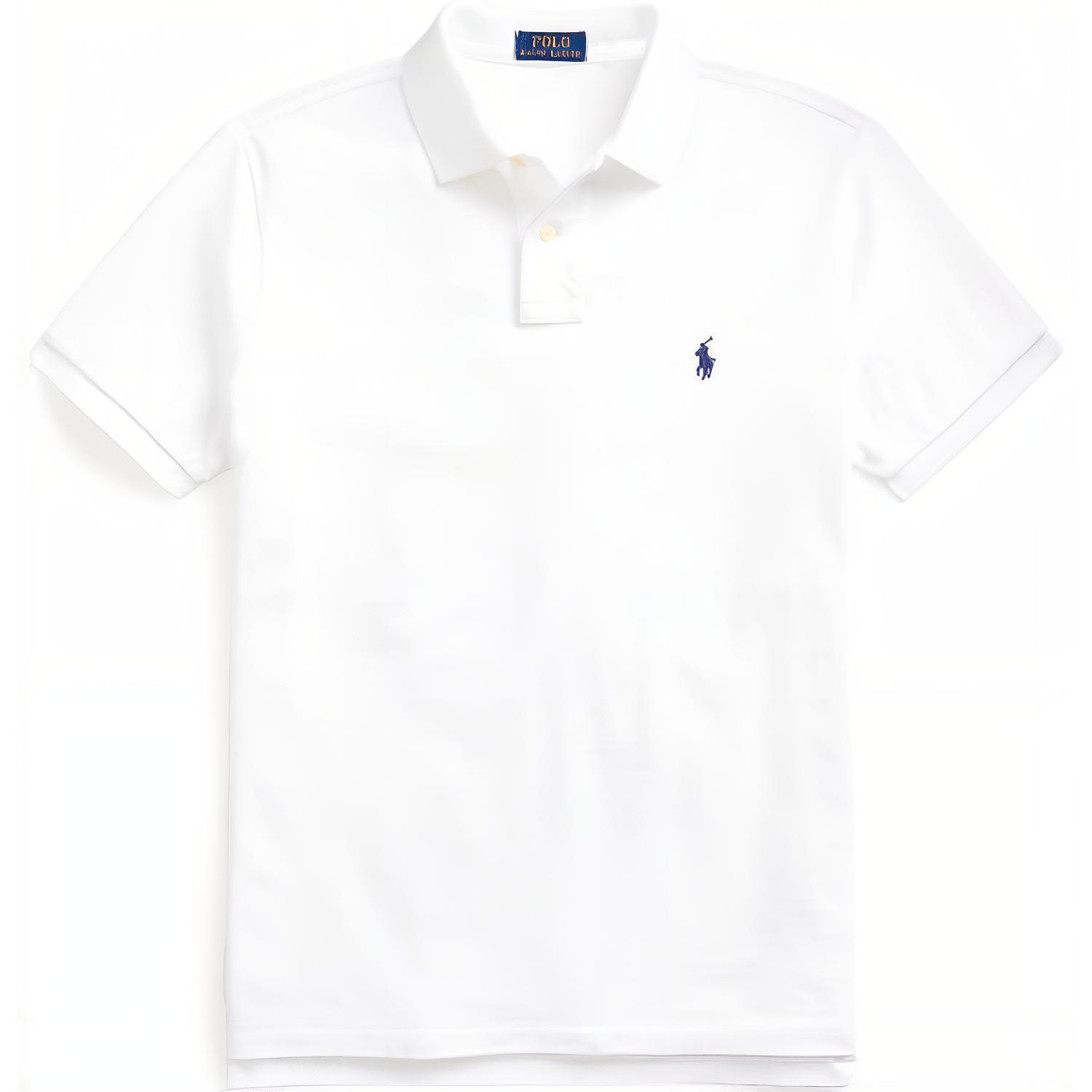 Polo Ralph Lauren Custom Slim Fit Mesh Polo Shirt White for Men. MNPOKNI1N820078-100