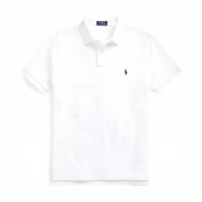 Polo Ralph Lauren Custom Slim Fit Mesh Polo Shirt White for Men. MNPOKNI1N820078-100